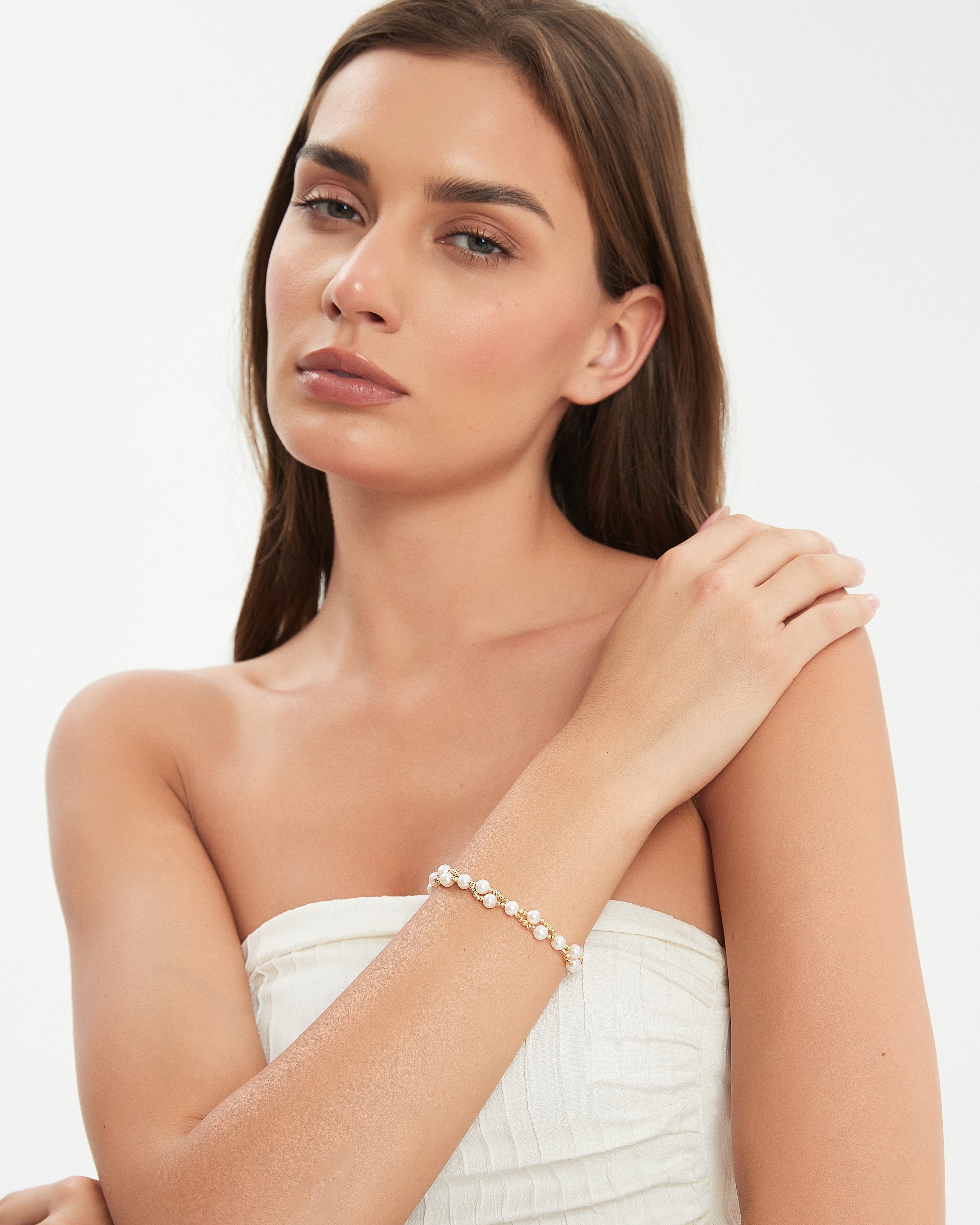 Golden Lace Pearl Bracelet