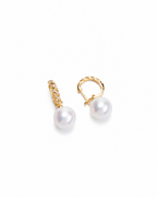 Twill Pearl Hoops