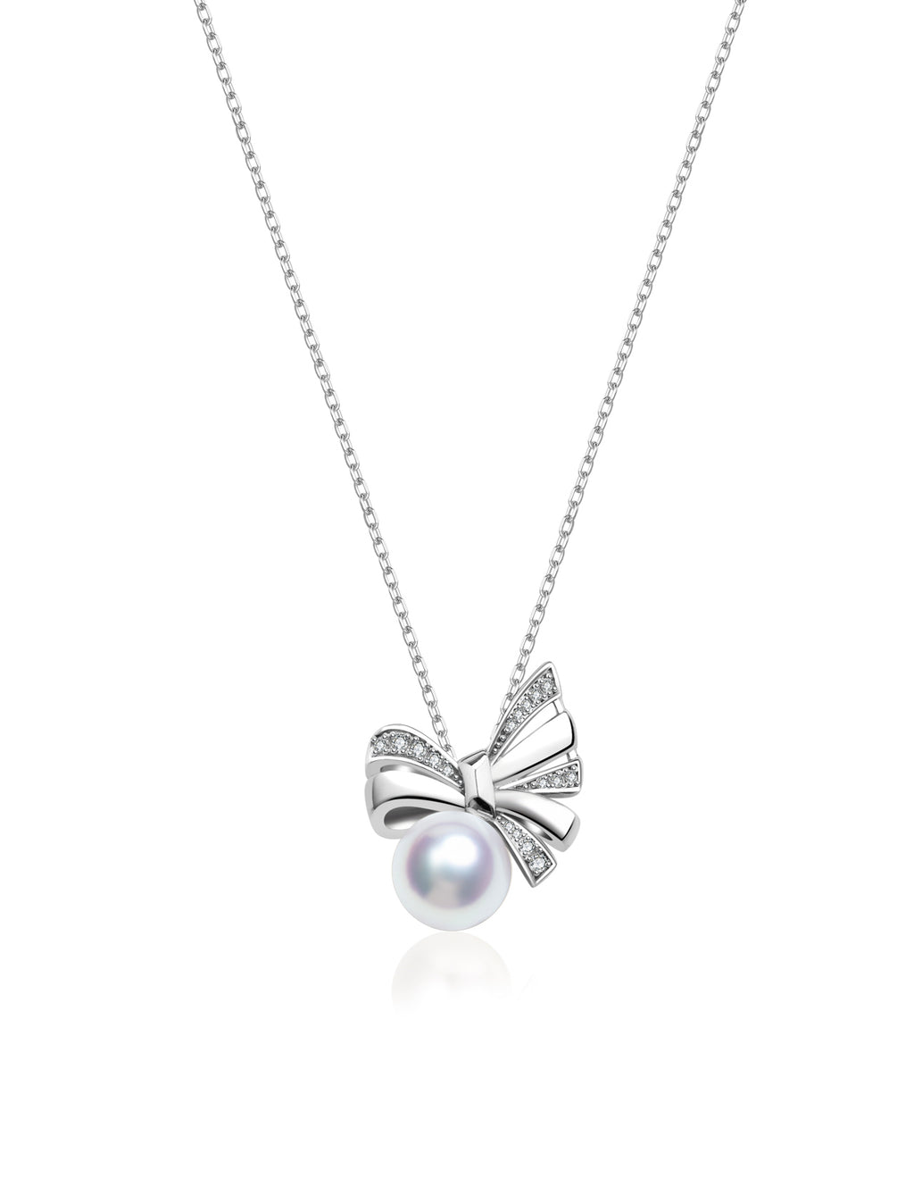 Akoya Pearl Ribbon Bow Necklace
