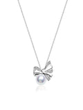 Akoya Pearl Ribbon Bow Necklace