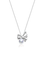 Akoya Pearl Ribbon Bow Necklace